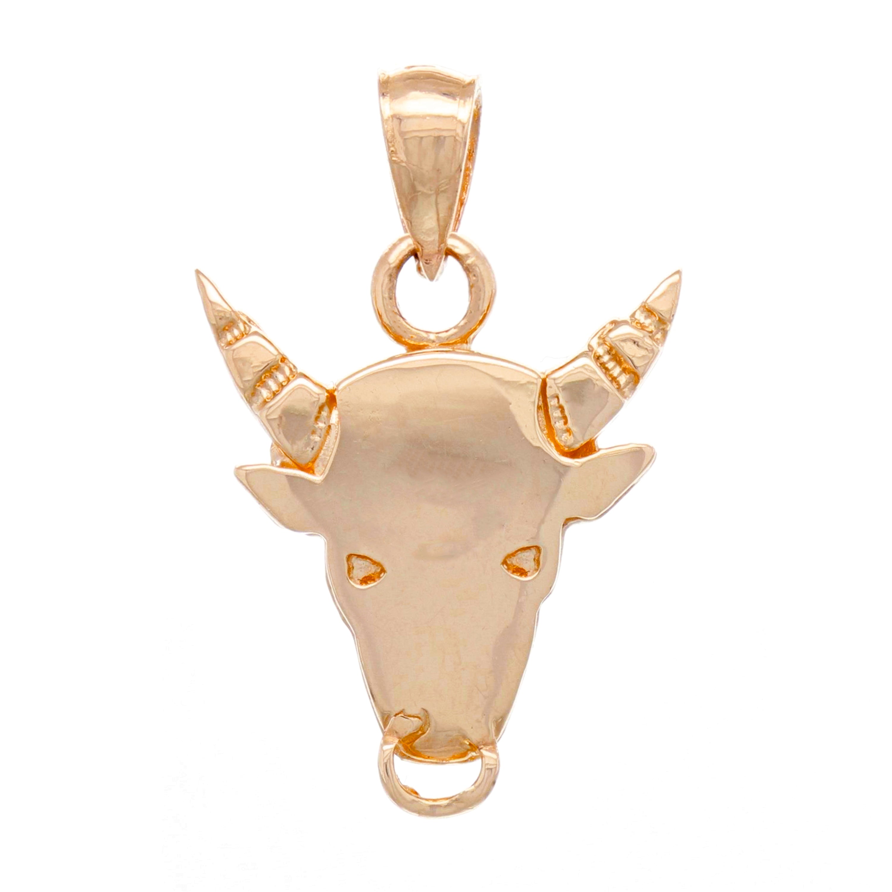 14k Rose Gold Bull Taurus Zodiac Sign Charm Pendant 3.7 grams - Rose