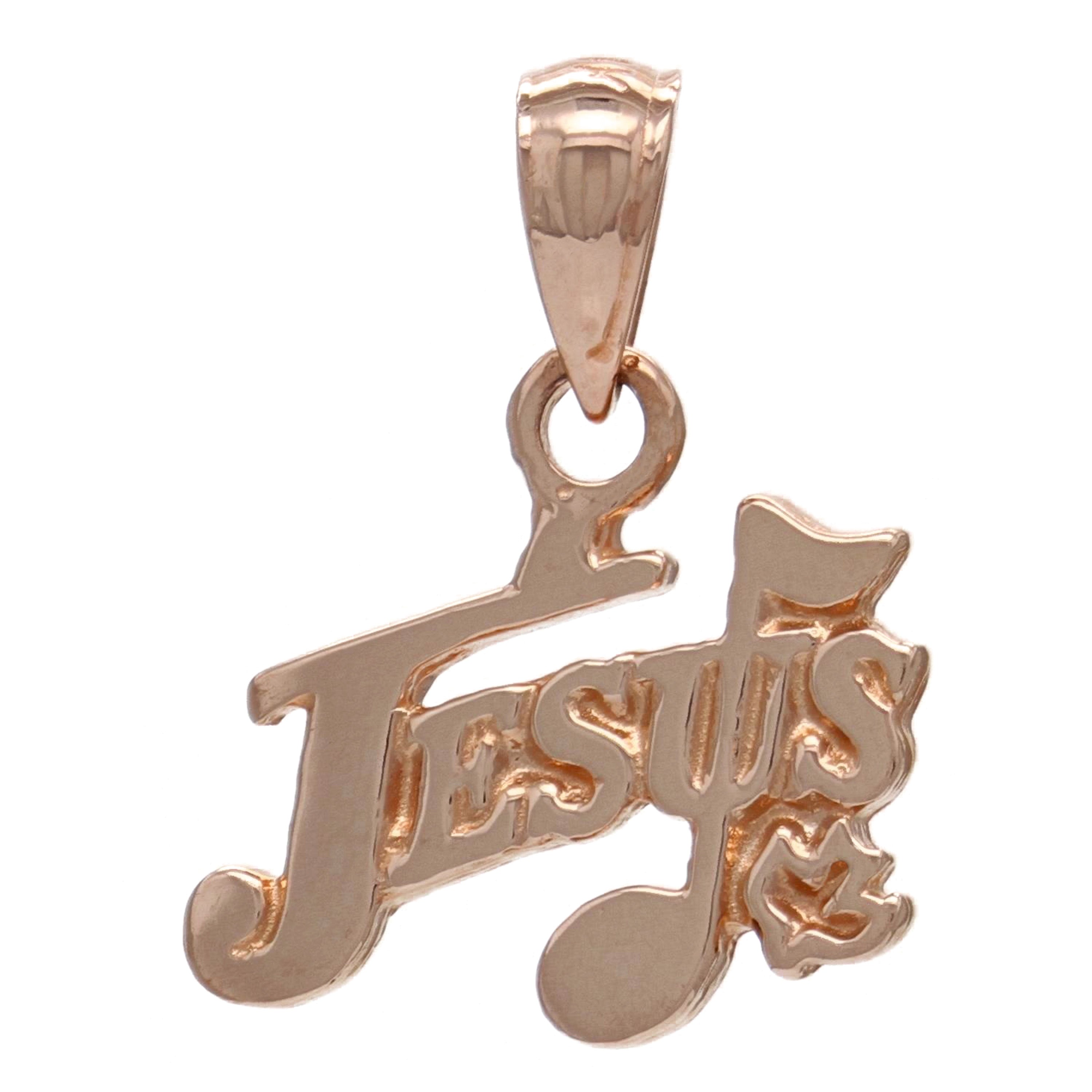 14k Rose Gold Dove Jesus Music Note Charm Pendant 1.8 grams - Rose