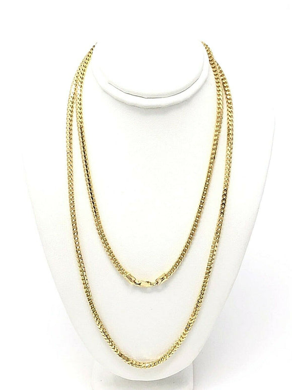 14k Yellow Gold Solid Franco Chain Necklace 30