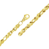 10k Yellow Gold Solid Handmade Fashion Link Bracelet 7" 6.5mm 26 grams - Yellow,0.7" 26 grams