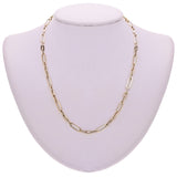 Italian 14k Yellow Gold Paper Clip Link Chain Necklace 18" 5mm 7.9 grams