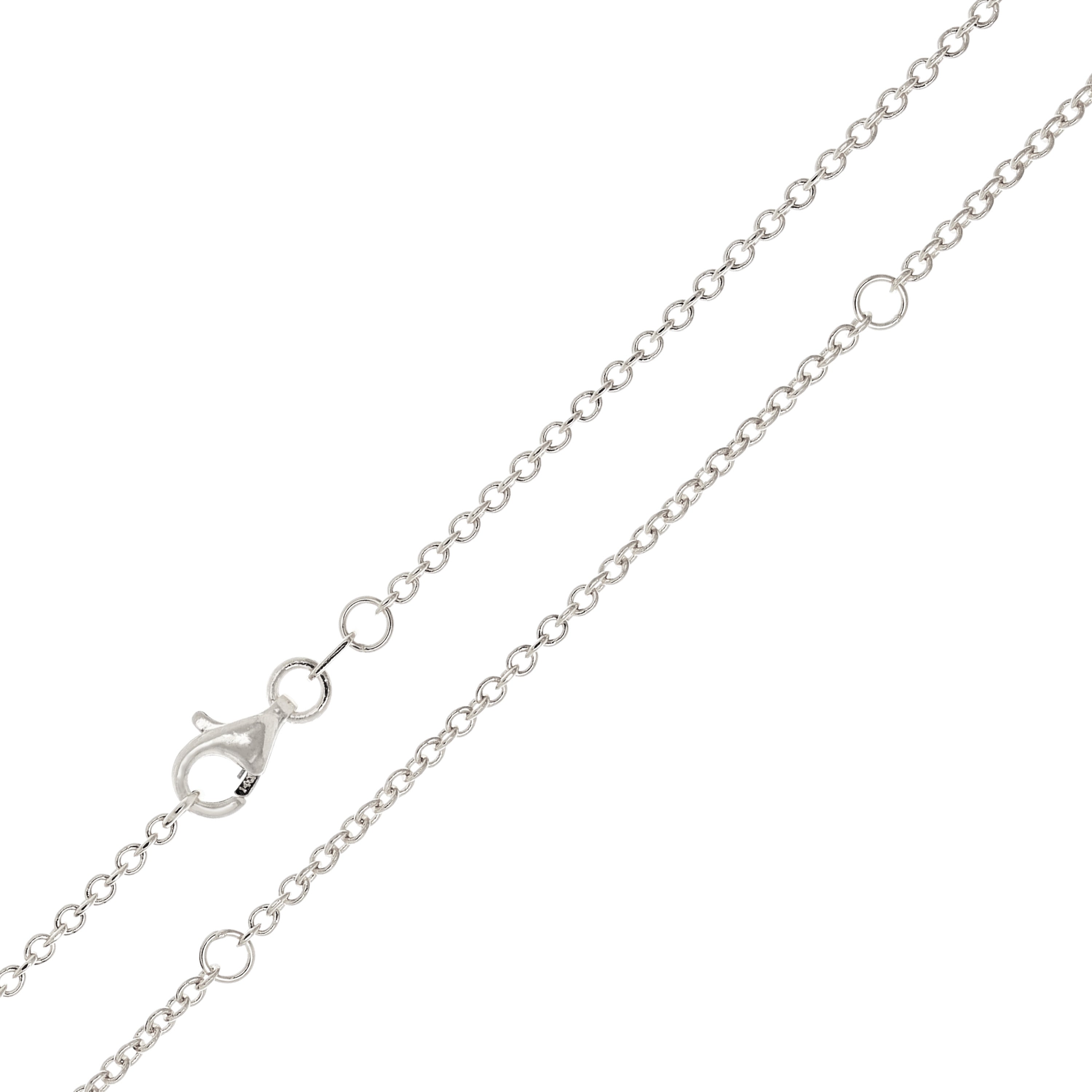 Italian 14k White Gold Rolo Chain Necklace Adjustable 16-20" 1.35mm 2.7 grams - 2.7 grams
