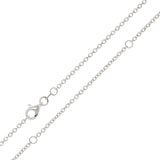 Italian 14k White Gold Rolo Chain Necklace Adjustable 16-20" 1.35mm 2.7 grams - 2.7 grams