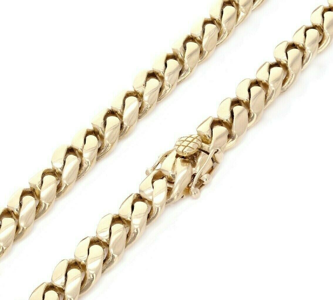 Men's 14k Yellow Gold Heavy Solid Cuban Chain Link Necklace 21" 10mm 152 grams