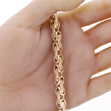 Italian 14k Yellow Gold Byzantine Greek Links Bracelet 8.5" 6.5mm 16.6 grams