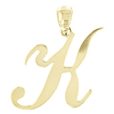 14k Yellow Gold Initial Letter K Alphabet Charm Pendant - Letter K,Yellow