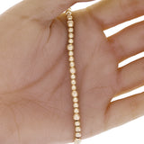 Italian 14k Yellow Gold Diamond Cut Graduated Ball Bead Bracelet 7.5" 5mm 4.7grm