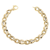 Women's Italian 14k Yellow Gold Hollow Fancy Link Bracelet 8.25" 8.8mm 6.4 grams
