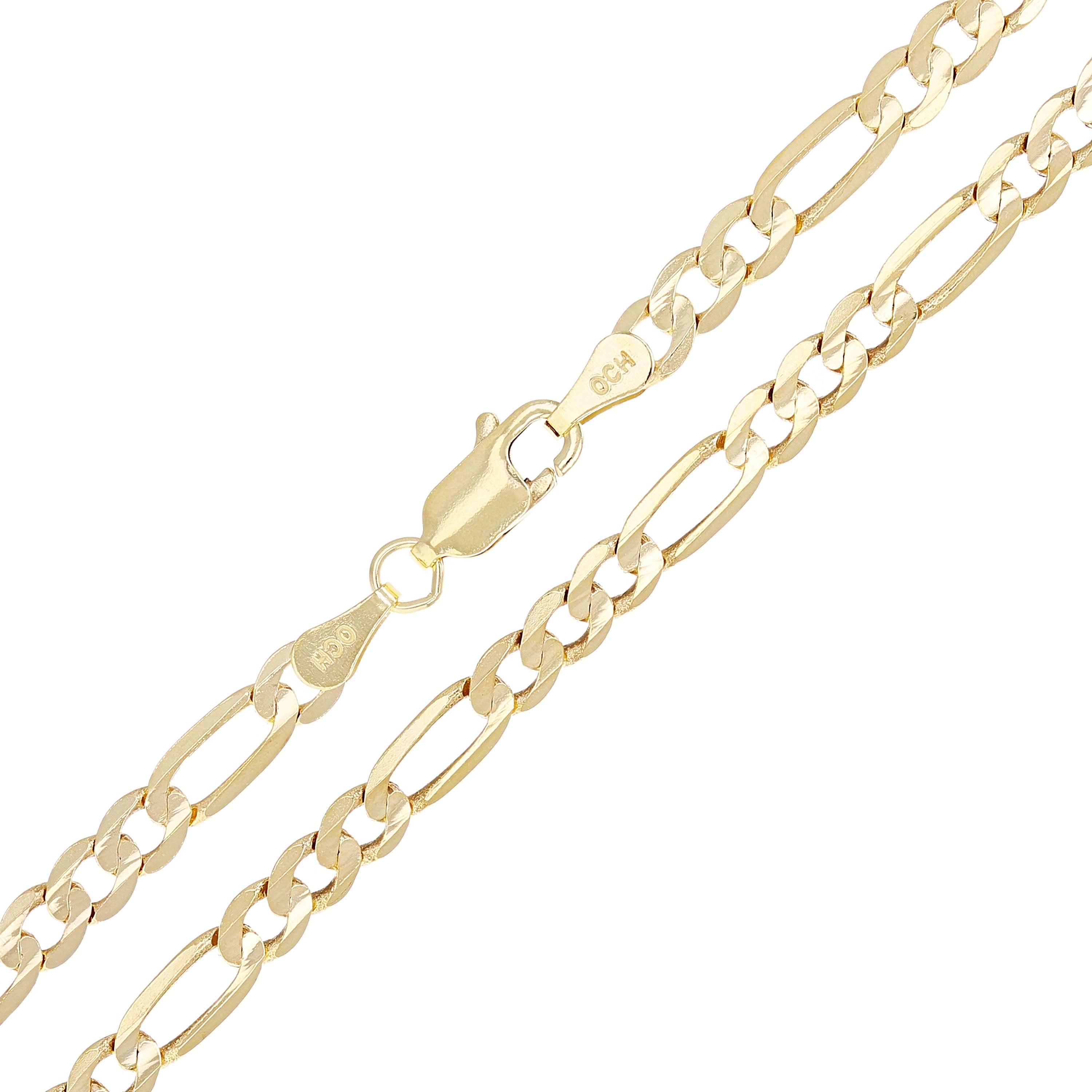 Italian 14k Yellow Gold Figaro Chain Necklace 18" 3.7mm 8.3 grams - 18"