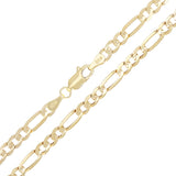 Italian 14k Yellow Gold Figaro Chain Necklace 18" 3.7mm 8.3 grams - 18"