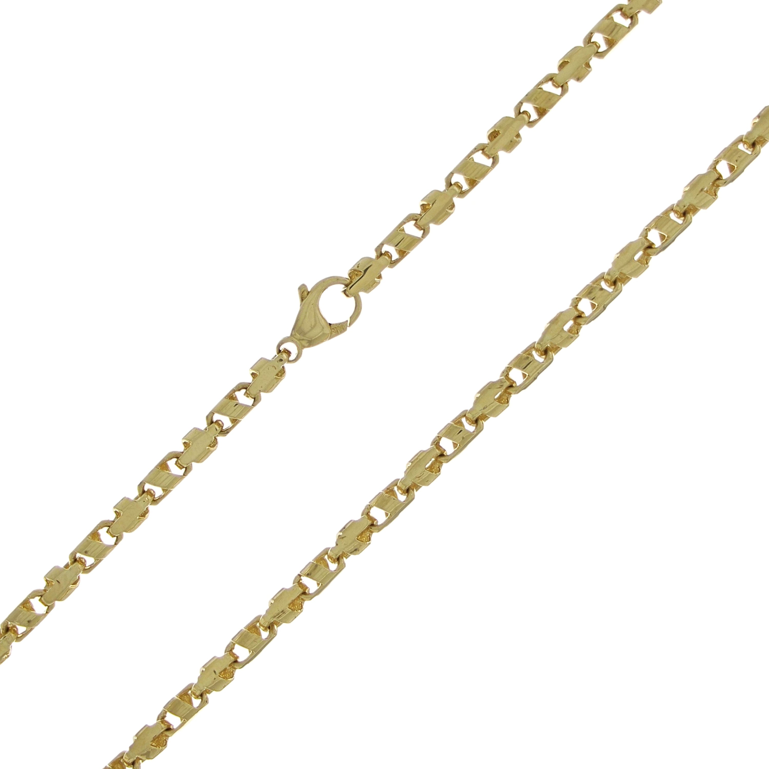 14k Yellow Gold Handmade Link Bracelet 8" 4.5mm 13.8 grams