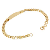 Italian 14k Yellow Gold Engravable Baby Kids ID Cuban Bracelet 5.5" 2.6 grams