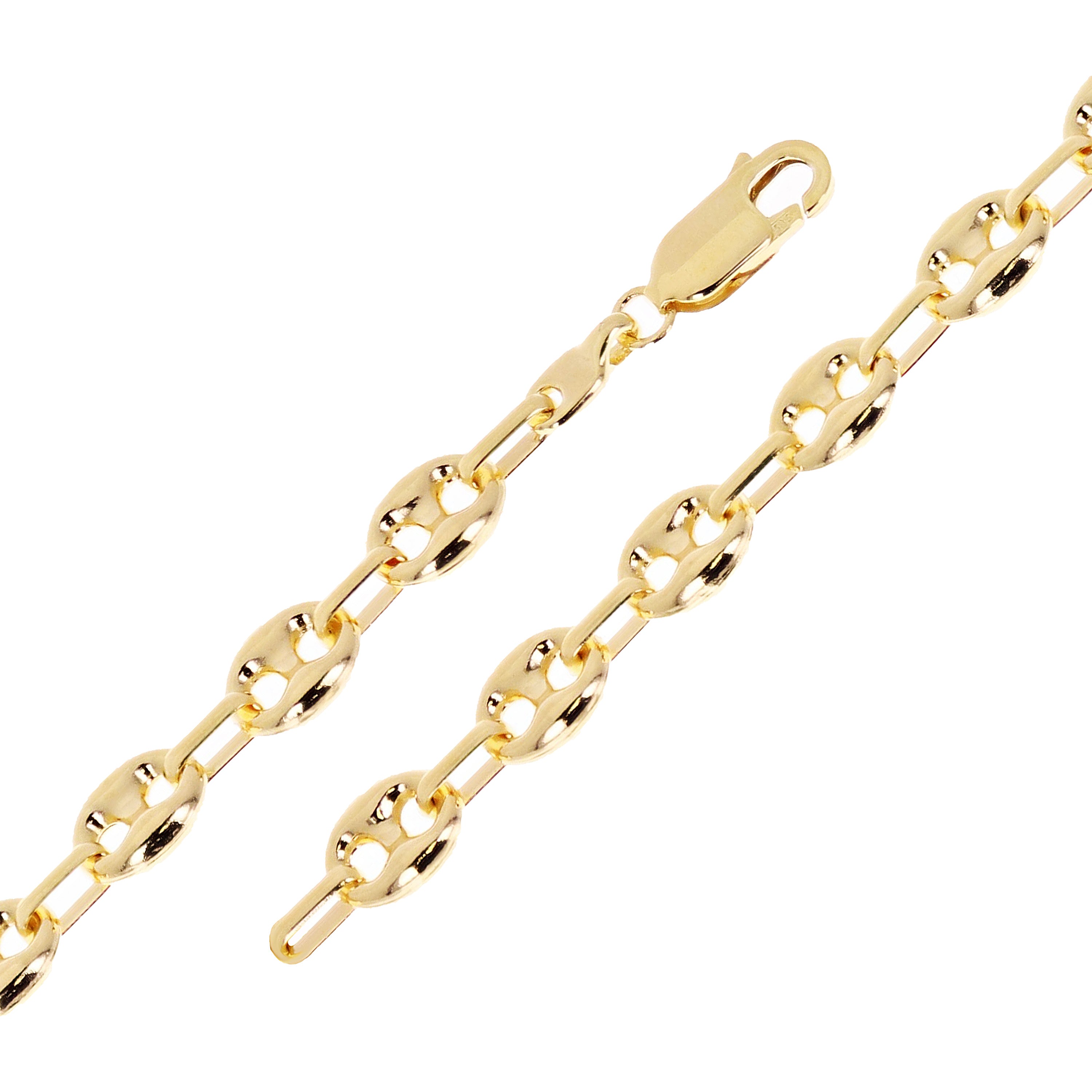 Italian 14k Yellow Gold Fancy 3D Hollow Puff Gucci Link Bracelet 8" 6.3mm 6.3g - 8" 6.3mm