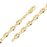 Italian 14k Yellow Gold Fancy 3D Hollow Puff Gucci Link Bracelet 8" 6.3mm 6.3g - 8" 6.3mm