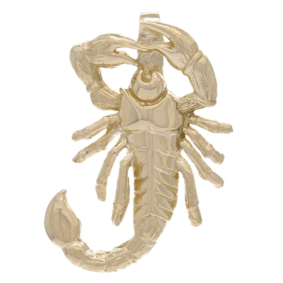 14k Yellow White or Rose Gold 3D Scorpion Charm Pendant