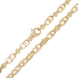 14k Yellow Gold Handmade Greek Key Link Chain Necklace 23" 6mm 72.7 grams - 23"