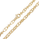 10k Yellow Gold Handmade Greek Key Link Chain Necklace 22" 6mm 61.8 grams - 22"