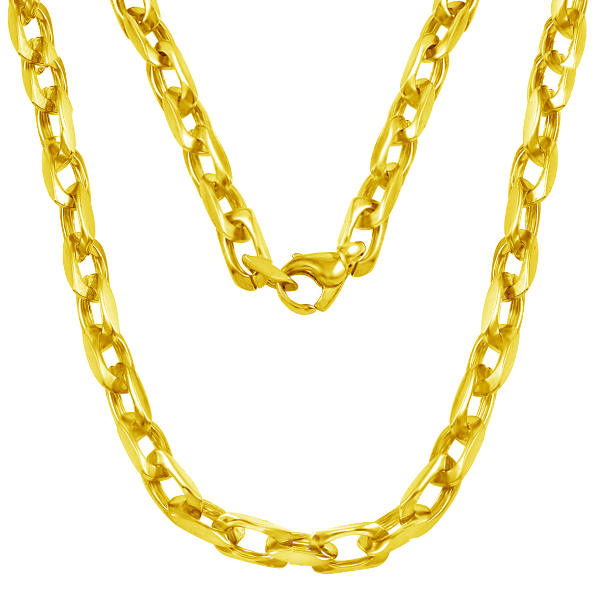 14k Yellow Gold Handmade Fashion Link Necklace 24" 5.5mm 95 grams