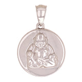 14k White Gold Buddha Medal Charm Pendant 3.5 grams