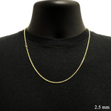 10k Yellow Gold Solid Diamond Cut Rope Chain Necklace 18" - 24" 2.5mm