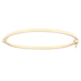 Italian 14k Yellow Gold Polished Hollow Tube Oval Bangle Bracelet 3mm 7"