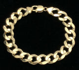 Men's 14k Solid Yellow Gold Flat Cuban Bracelet Link Chain 8" 12.5mm 40 grams - Yellow,8"