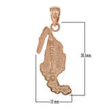 14k Rose Gold Mexico Charm Pendant Travel Souvenir Country Map 1.7 grams - Rose