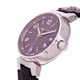 Louis Vuitton Ladies Tambour Quartz Black Rubber Strap
