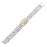 Women's Sterling Silver Nugget Link Bracelet Geneve Wrist Watch 6.5-7" 36.8grams - Gold faceplate 7" 36.8 grams