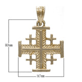 14k Yellow Gold Jerusalem Cross Charm Pendant 1.1 grams - Yellow