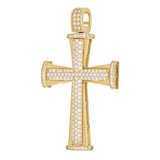 14k Yellow Gold 2.68ctw Diamond Big Cross Pendant 2.4" 20.7 grams