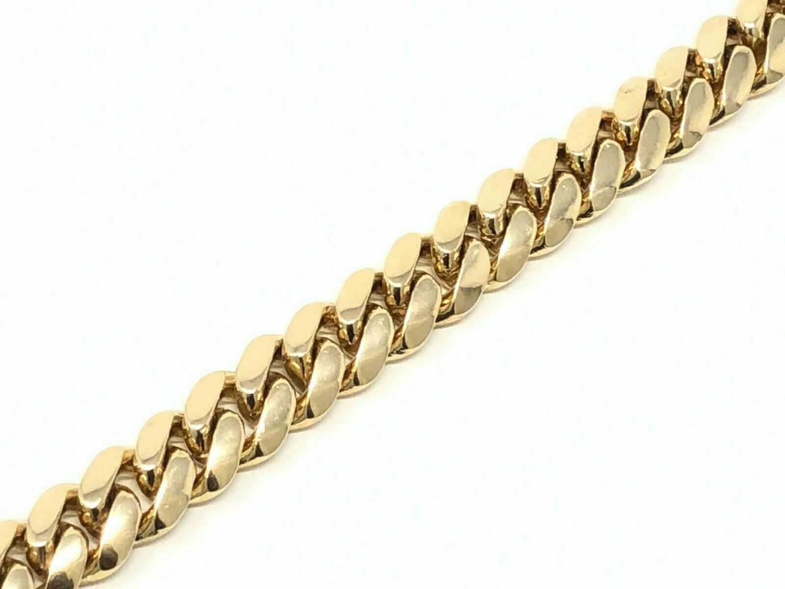 14k Yellow Gold Solid Miami Cuban Chain Bracelet 7" 11.5mm 74 grams