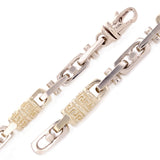 14k Yellow & White Gold Handmade Fashion Link Necklace 24" 7.5mm 126.2 grams - 24"