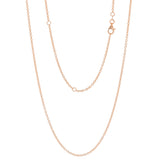 Italian 14k Rose Gold Rolo Chain Necklace Adjustable 16-20" 1.35mm 2.7 grams - 2.7 grams