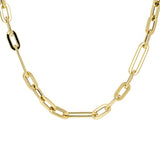 Italian 14k Yellow Gold Paper Clip Link Chain Necklace 18" 6.4mm 10 grams