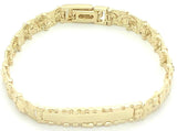 14k Yellow Gold Nugget ID Bracelet Adjustable 8"-8.5" 10mm - 26.7 grams