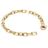 14k Yellow Gold Solid Handmade Rectangle Link Chain Bracelet 7" 5mm 14.6 grams - 7" 14.6 grams