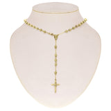 Italian 14k Yellow Gold Beaded Rosary Necklace 26" 6mm 15.2 grams