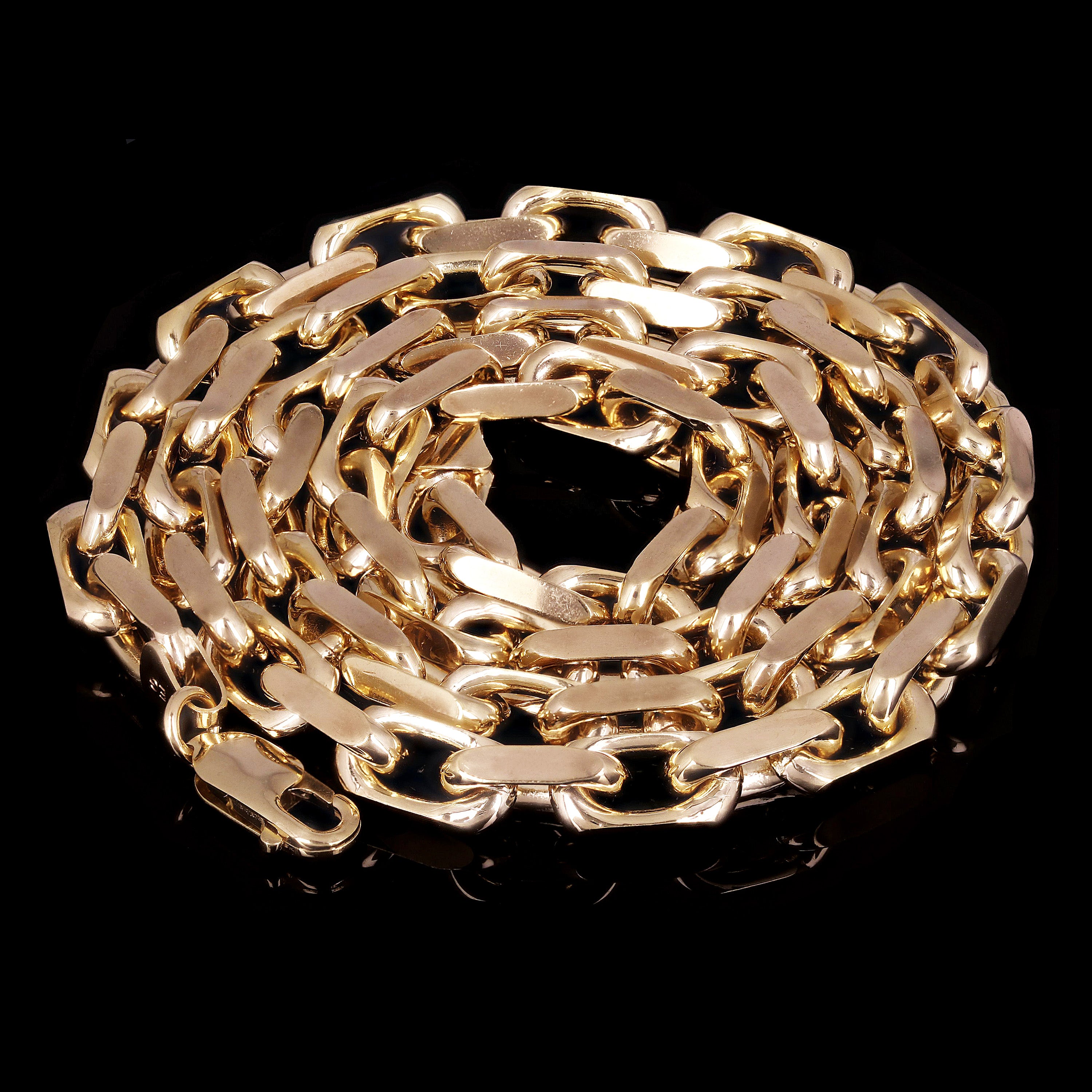 Italian 14k Yellow Gold Solid Heavy Link Chain Necklace 22" 5.5mm 80.6 grams - 5.5mm 22"
