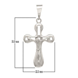 14k White Gold Jesus Christ Crucifix Religious Cross Charm Pendant 3.3 grams