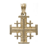 14k Yellow Gold Jerusalem Cross Charm Pendant 1.1 grams - Yellow