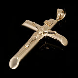 Italian Hollow 14k Yellow Gold INRI Crucifix Cross Charm Pendant 1.6" 2 grams