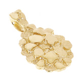 10k Yellow Gold Solid Oval Nugget Charm Pendant 1" 4 grams