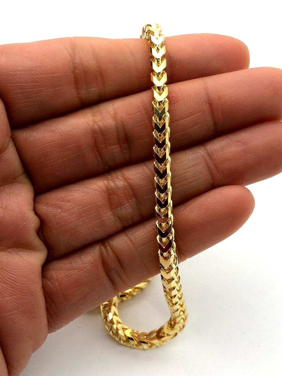 14k Yellow Gold Solid Franco Necklace Chain Link 24" 3.6mm 52.2 grams - 24"