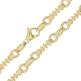 10k Yellow Gold Solid Handmade Fashion Link Bracelet 7" 6.3mm 14 grams - 7" 14 grams