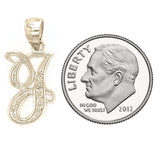 14k Yellow Gold Initial Letter J Alphabet Charm Pendant - Letter J,Yellow