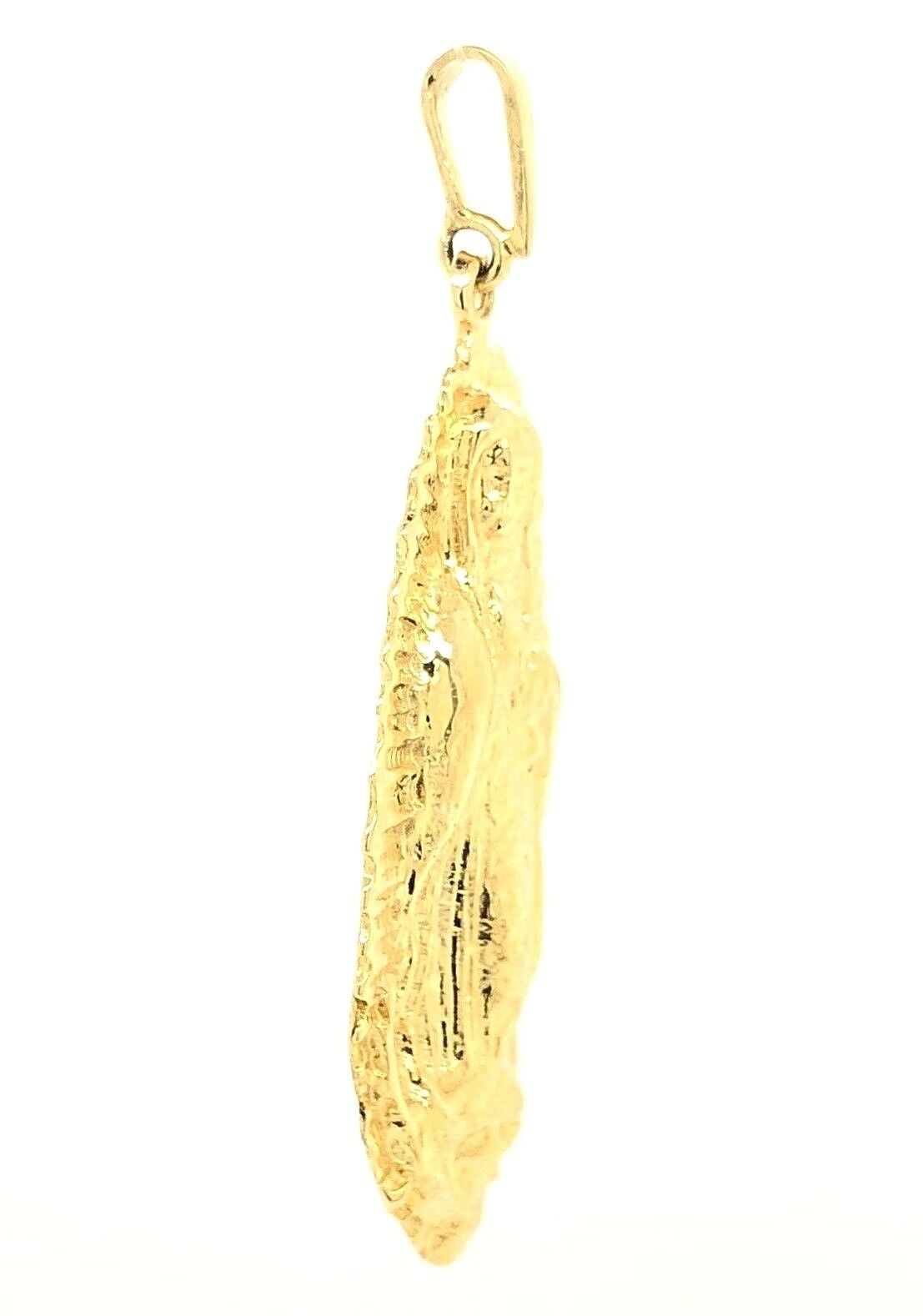 14k Yellow Gold Mother Mary Lady of Guadalupe Religious Charm Pendant 7.5 grams