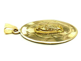 14K Yellow Gold Virgin Mary Guadalupe Pendant Medal Charm 2.2" 10.6 grams