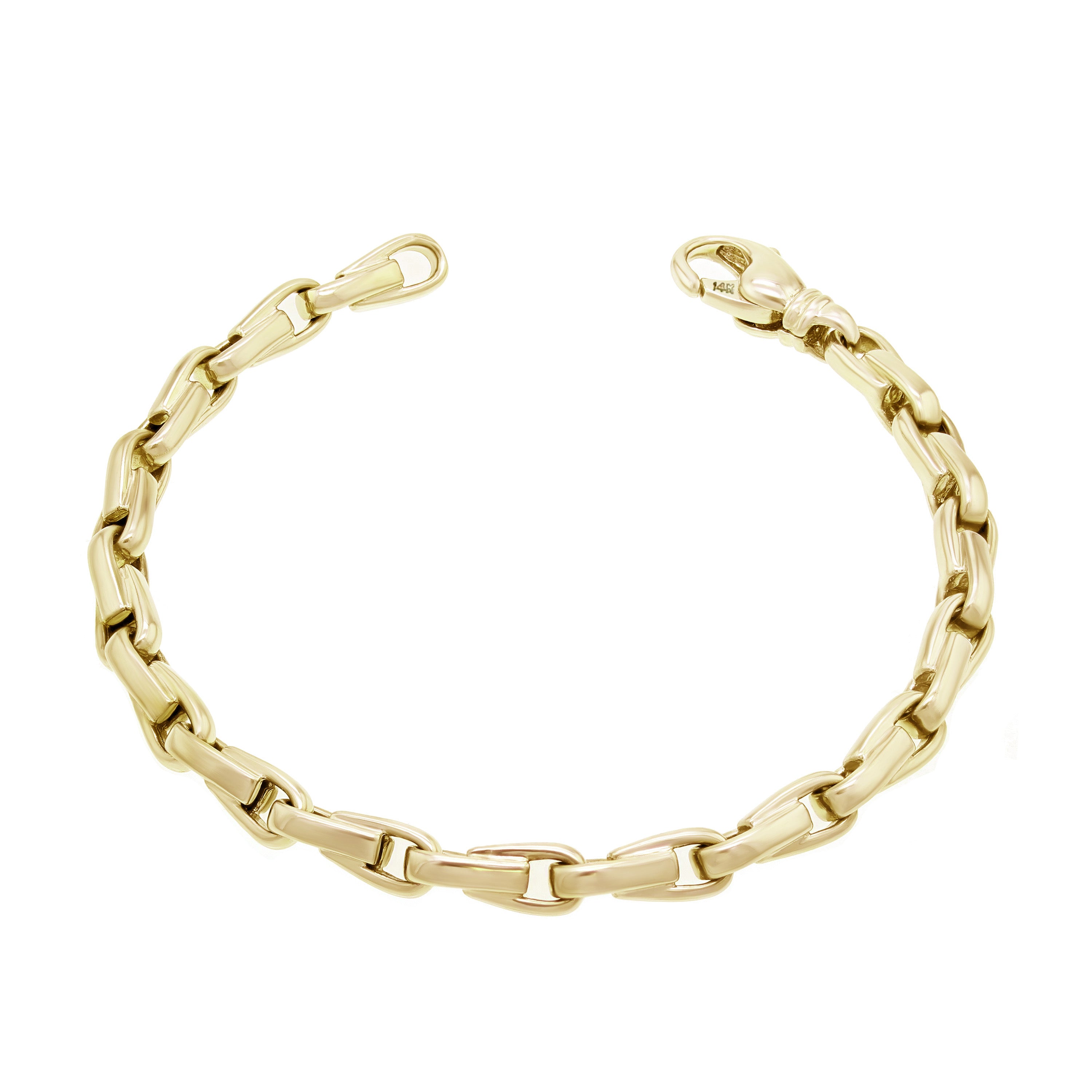 14k Yellow Gold Handmade Fashion Link Bracelet 7.75" 5.5mm 23.9 grams - Yellow,7.75" 23.9 grams