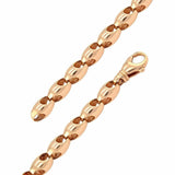 14k Rose Gold Handmade Fashion Link Bracelet 8" 7mm 32.2 grams
